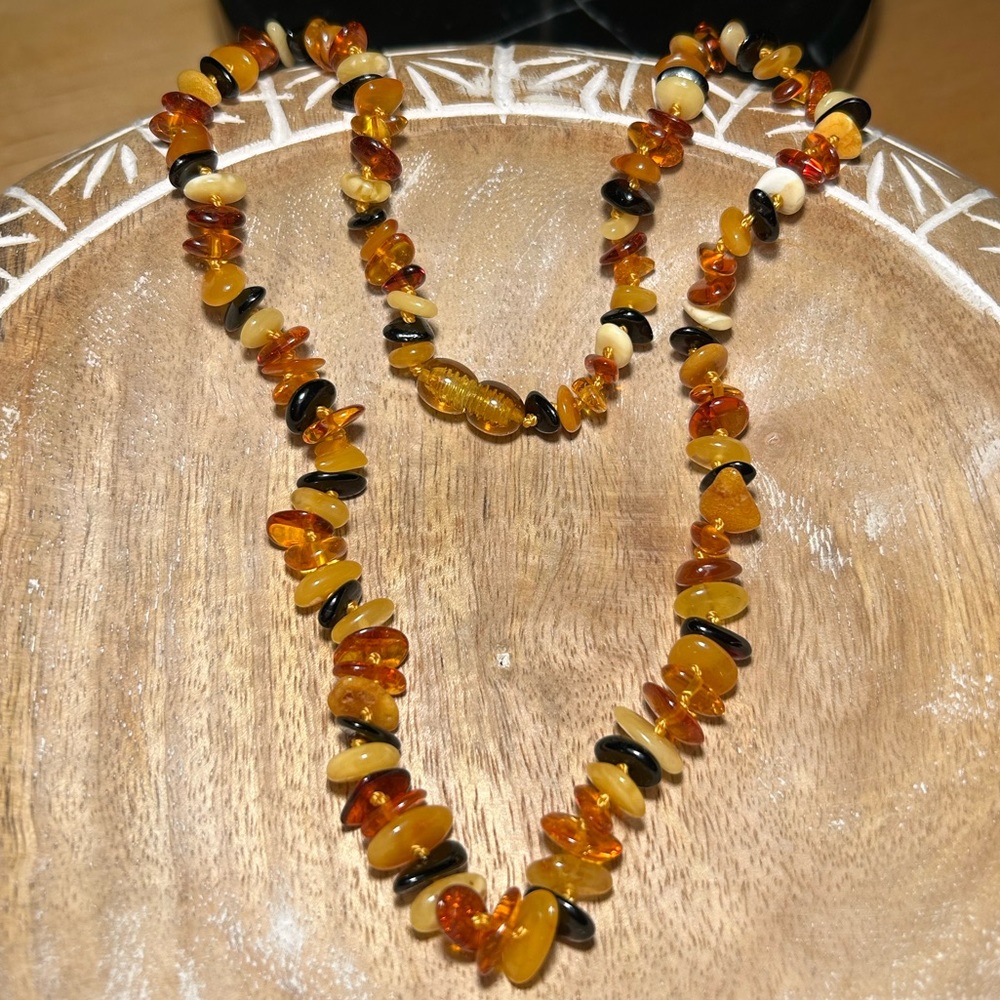 NWOT Genuine Multicolor Amber Necklace